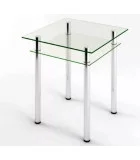 Glass dining table D-01-2 with tempered glass and chrome legs order